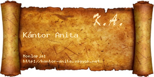 Kántor Anita névjegykártya