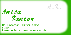 anita kantor business card